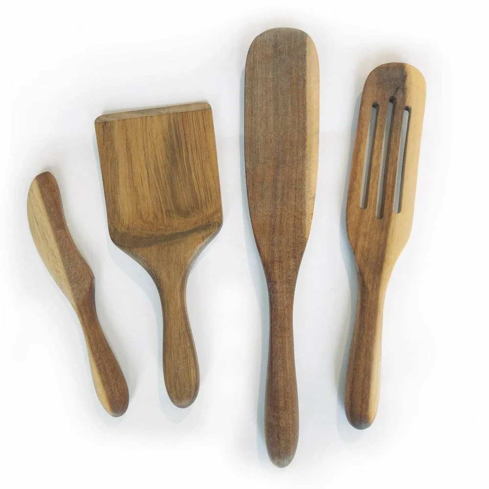 NEW ***Beautiful*** Mad Hungry Original 4-Piece Acacia wood‎ Spurtle Set Boxed